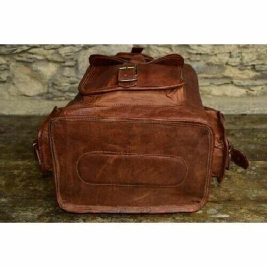 Echter Ziegenleder Herren Rucksack Laptop Satchel Damen Rucksack Braun Vintage Tasche
