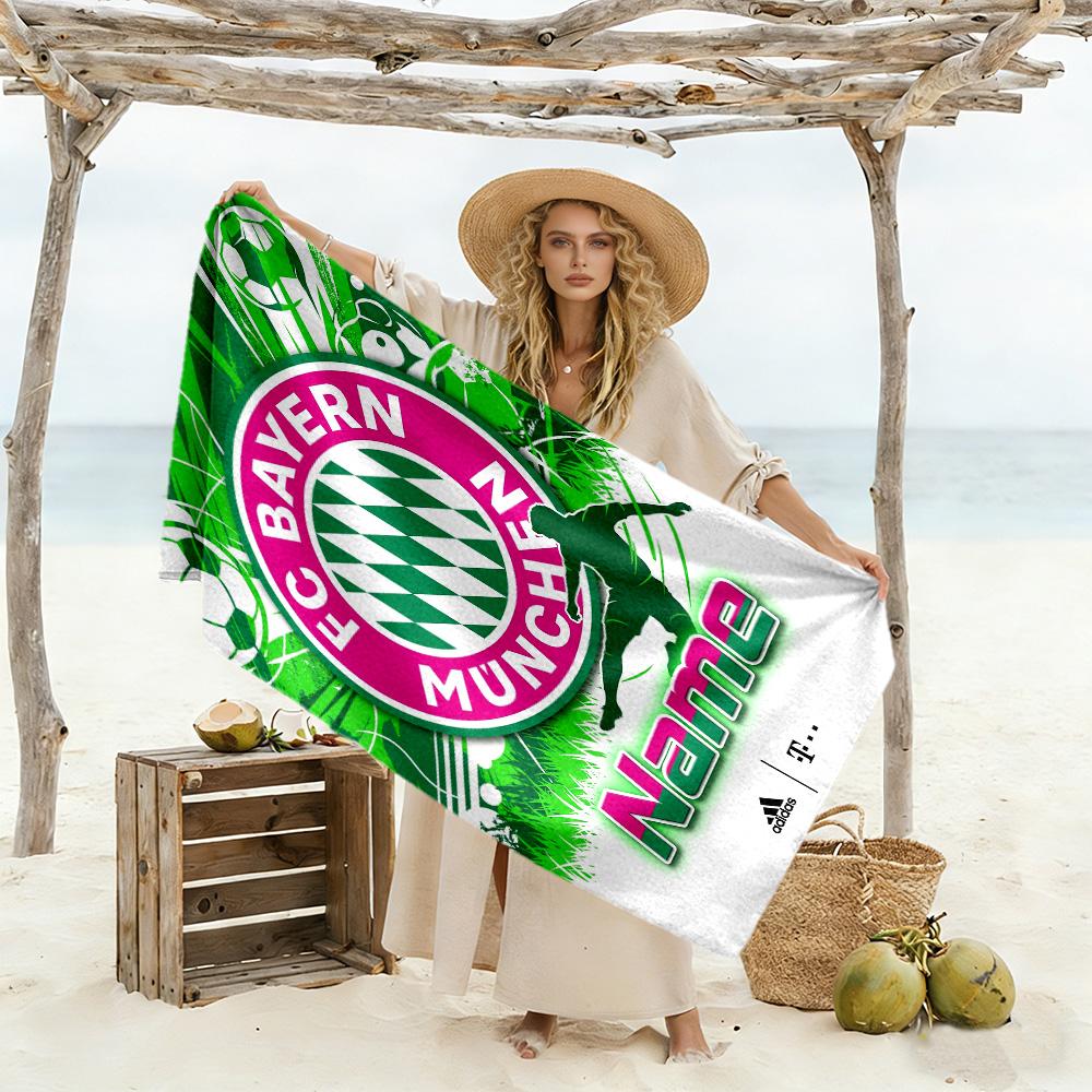 Bayern Munich Fan Poster Customize Your Name Beach Towel Quick-Dry Soft Microfiber