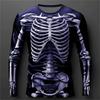 Neues 3D Skelett Schädel Muster Bedrucktes T-Shirt Herren Langarm Lässig Mode T-Shirt Top Atmungsaktiv Streetwear Lockeres T-Shirt