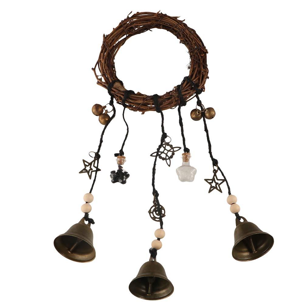 

Vintage Hanging Witch Bell Classic Prayer Bell Blessing Wind Chime Wreath Tree 28cm
