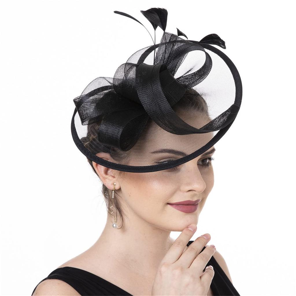 Feather Headpiece Breathable Fascinator Hat With Headbands and Clip For Themed Event Cocktail Wedding Costumes