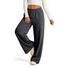 Lässige gefütterte Damen-Sweatpants mit weitem Bein, Kordelzug und Taschen für den Alltag