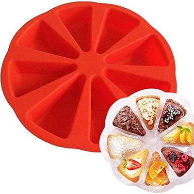 Dreieckige, antihaftbeschichtete Silikon-Kuchenform – 8 Löcher, lebensmittelecht für einfaches Entformen 