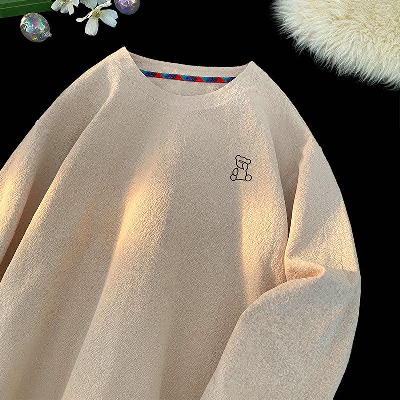 

Свободная футболка с круглым вырезом, с базовой футболкой, модная футболка-пуловер с принтом 3XL абрикосовый