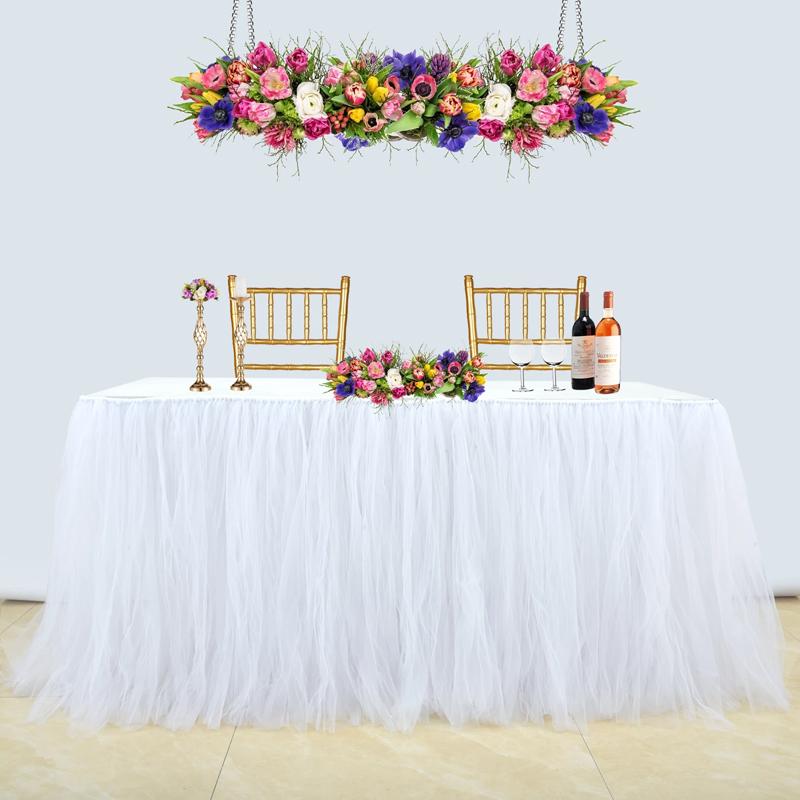

100*75 см домашний декор, плинтус для стола, тюль-пачка, квадратная юбка для стола, украшение для стола, детский душ, вечерние