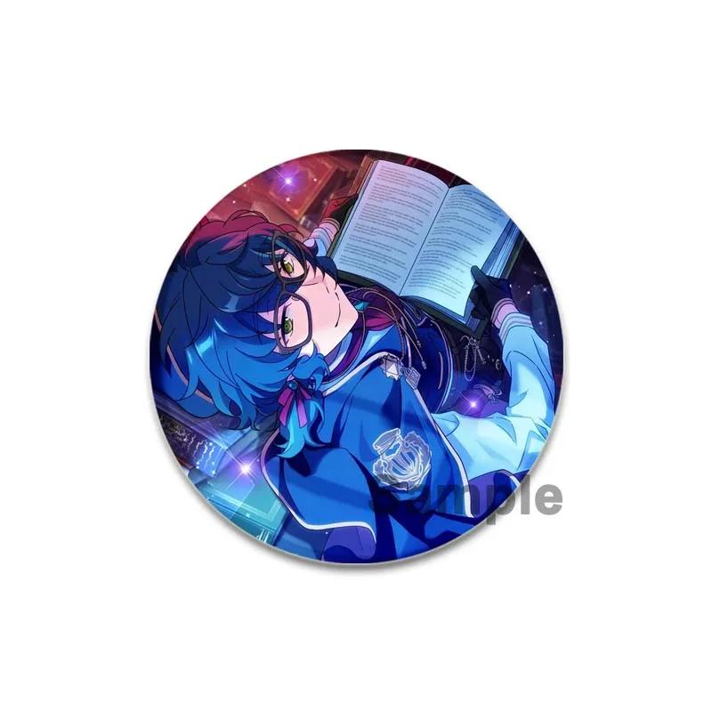 32/44/58mm Ensemble Stars Idol Brooch Round Cartoon Cosplay Badge Akehoshi Yuuki Fushimi Narukami Lapel Pins for Backpack Gift Accessory
