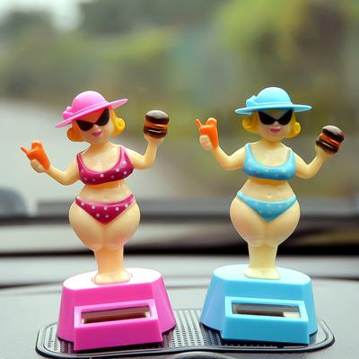 Car Decoration Dancing Doll Car Accessories Solar Power Toy Shaking Head Hawaii Swinging Bikini Girl Car Ornament Car-styling