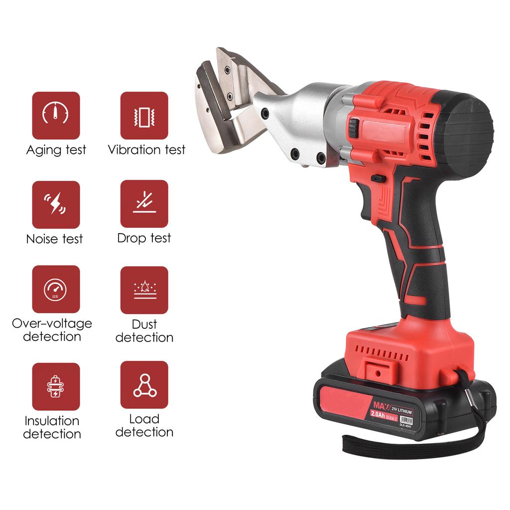 21V Brushless Mini Cordless Tin Snips Scissor 2.0Ah Rechargeable Li-ion Battery Electric Scissors