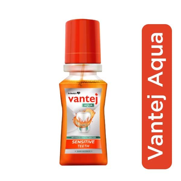 Vantej Dr. Reddy's Aqua Advanced Protection Mouthwash 100 Ml For Sensitive Teeth Fresh Minty Breath