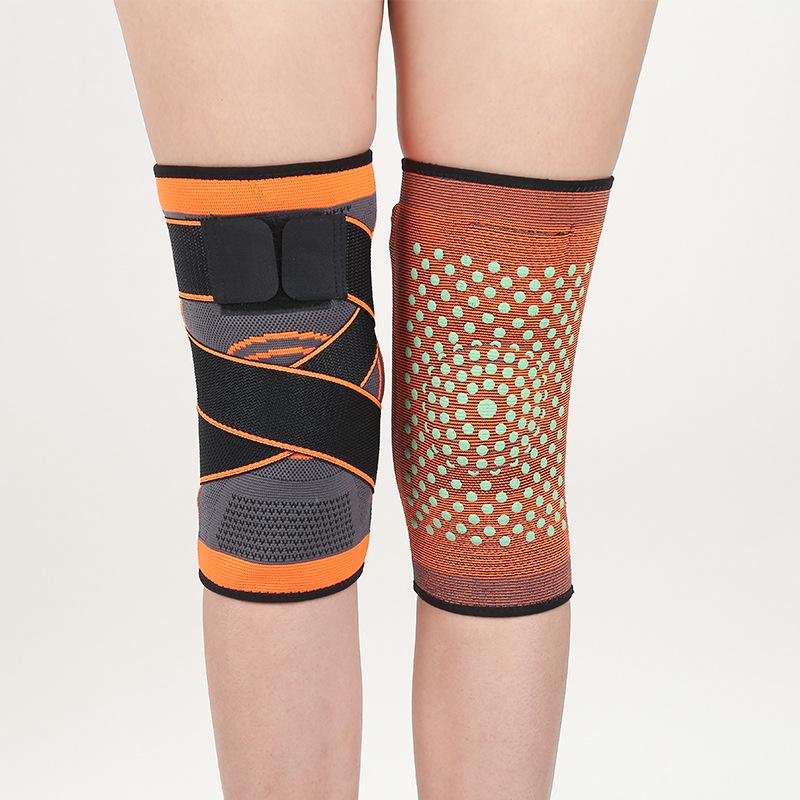 Sports Compression Strap Knee Pads Short Nylon Knit Breathable Wormwood Knee Guards for Cycling