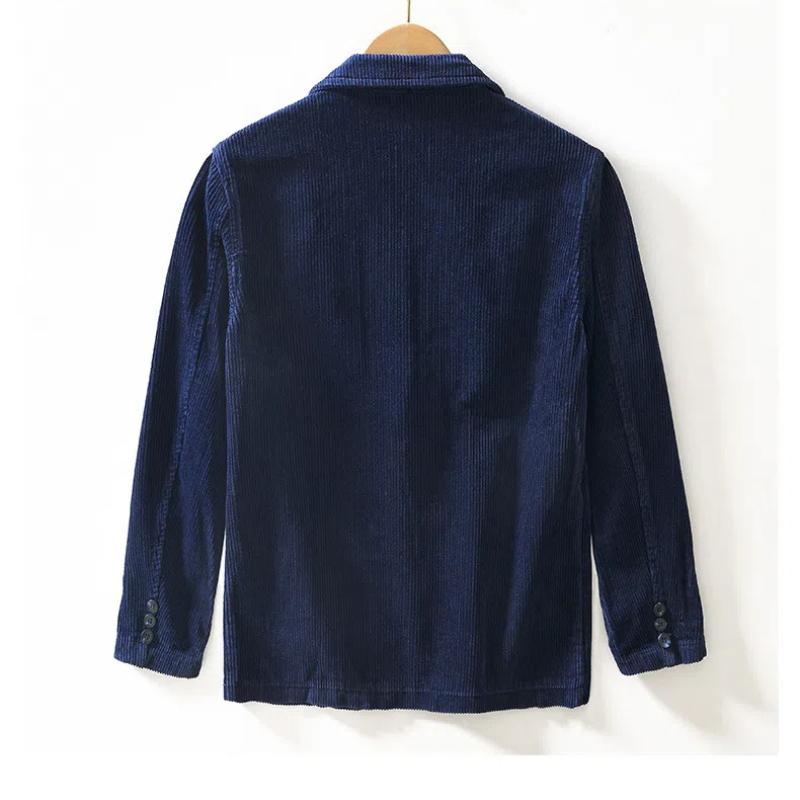 Warmer Mantel für Herbst und Winter für Herren, britische Anzüge und Blazer, Cord-Fleecejacke, einfarbig, einfacher Stil, dicke Jacken