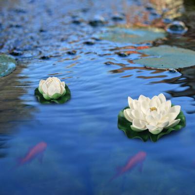Artificial Fake Floating Flowers Lotus-Water Lily Plants Garden Tank Pond Decor