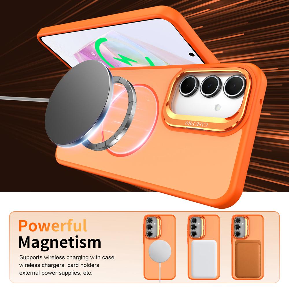 KEYSION Matte Skin Feel Lens Stand Phone Case for Samsung A55 5G A35 A25 A15 4G Magnetic Shockproof Back Cover for Galaxy A05S