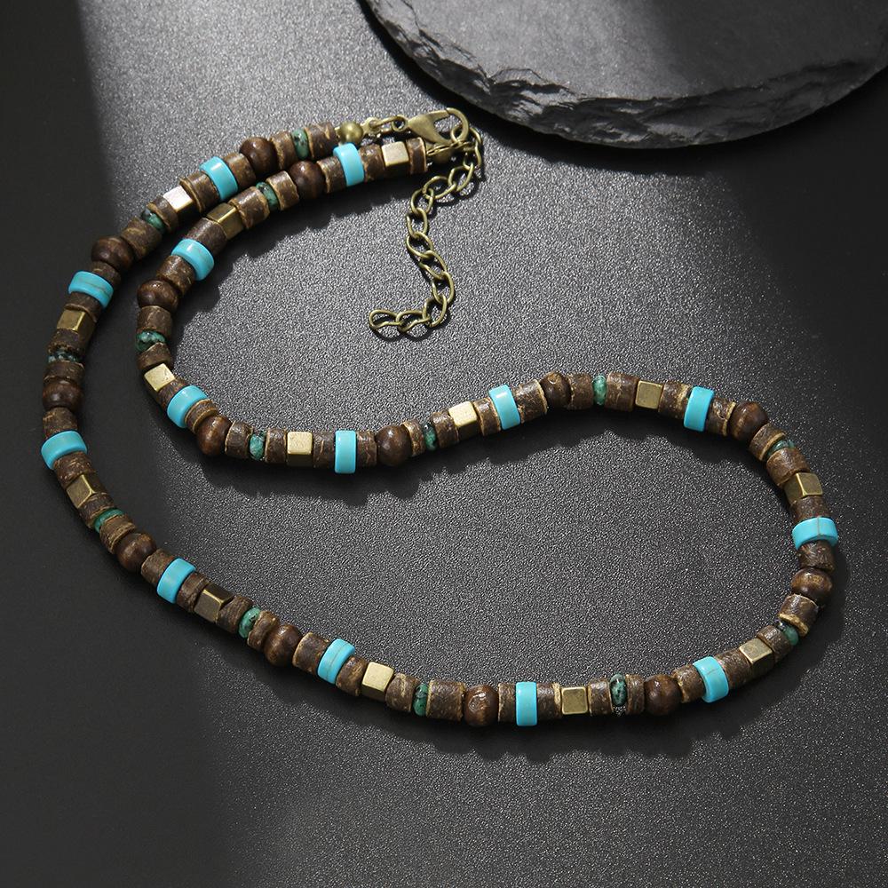 Emperor Stone Beaded Men's Collarbone Necklace: Stylish European & American Hip Hop Abacus Bead Chain