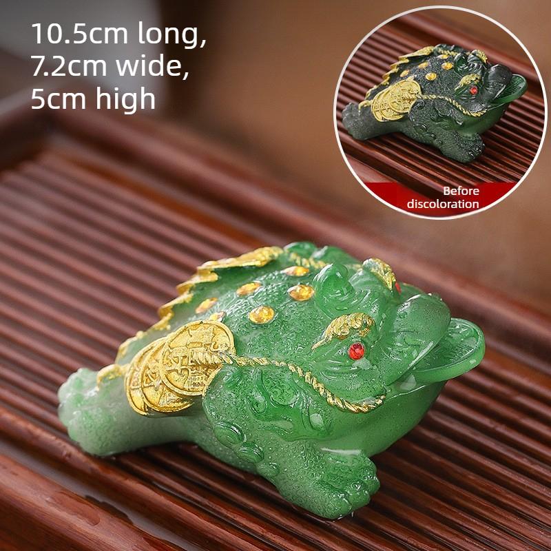Hot! Toad colored tea pet table decoration accessories large premium tea toys small home and office ornaments gift chinese tea