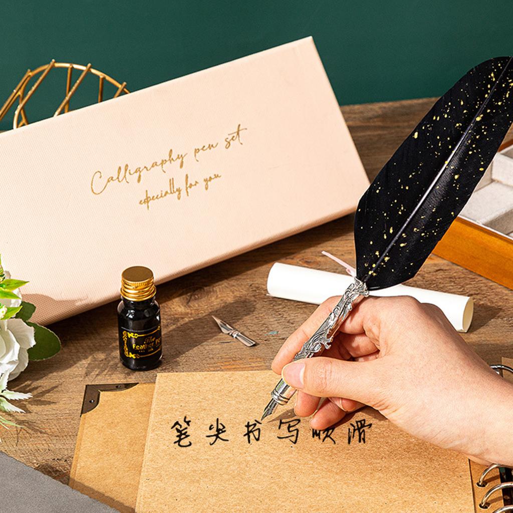 Retro Quill Pen Feather Dip Pen Calligraphy Gift for Beginner Gothic Calligraphy