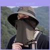 Summer Uv Protection Wide Brim Fisherman Hat With Neck Cover For Outdoor Activities