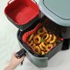 Reusable Silicone Air Fryer Liner Square 21cm Non-Stick Basket Mat for Healthy Cooking Easy Cleanup Oven Microwave Safe