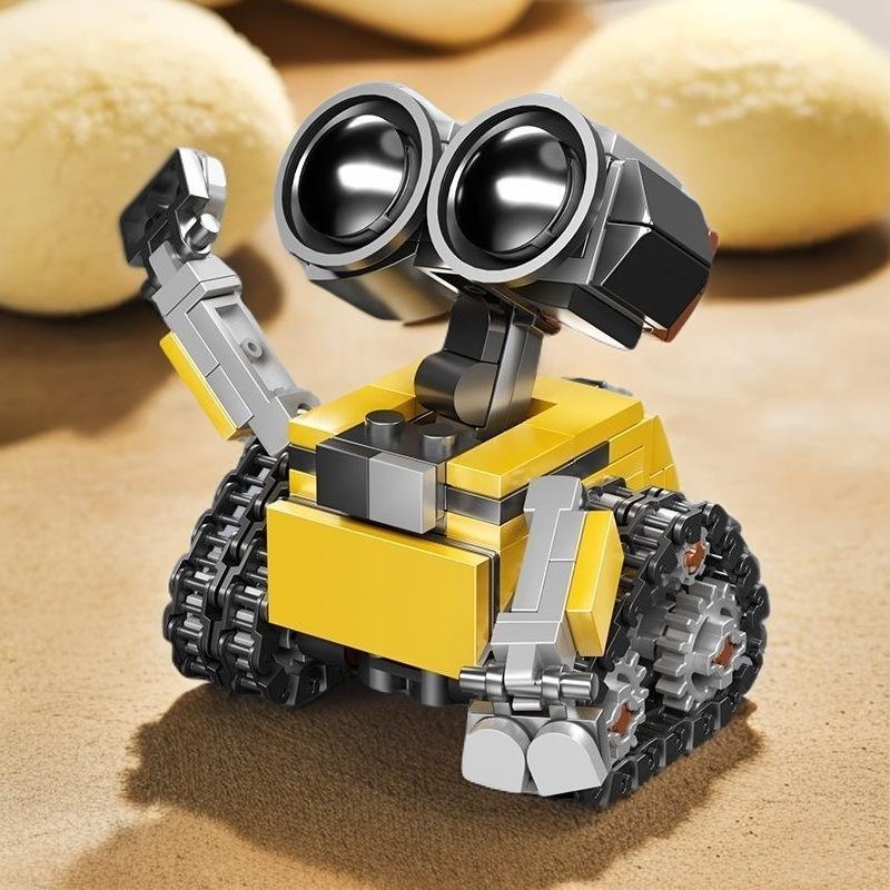 Anime Small Wall E Eve Construction Blocks Small Particle Robot Construction Blocks Toys Desktop Ornaments Action Figure Model Gifts