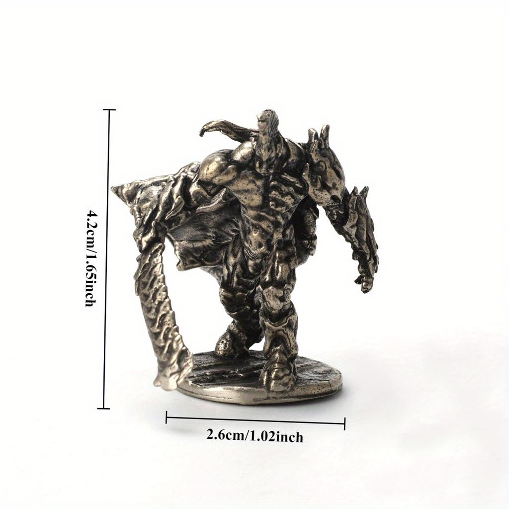 Vintage White Brass Tyrant Orc Soldiers Models Desktop Ornaments Decorations Game Miniature Figurine Accessories Men Gifts
