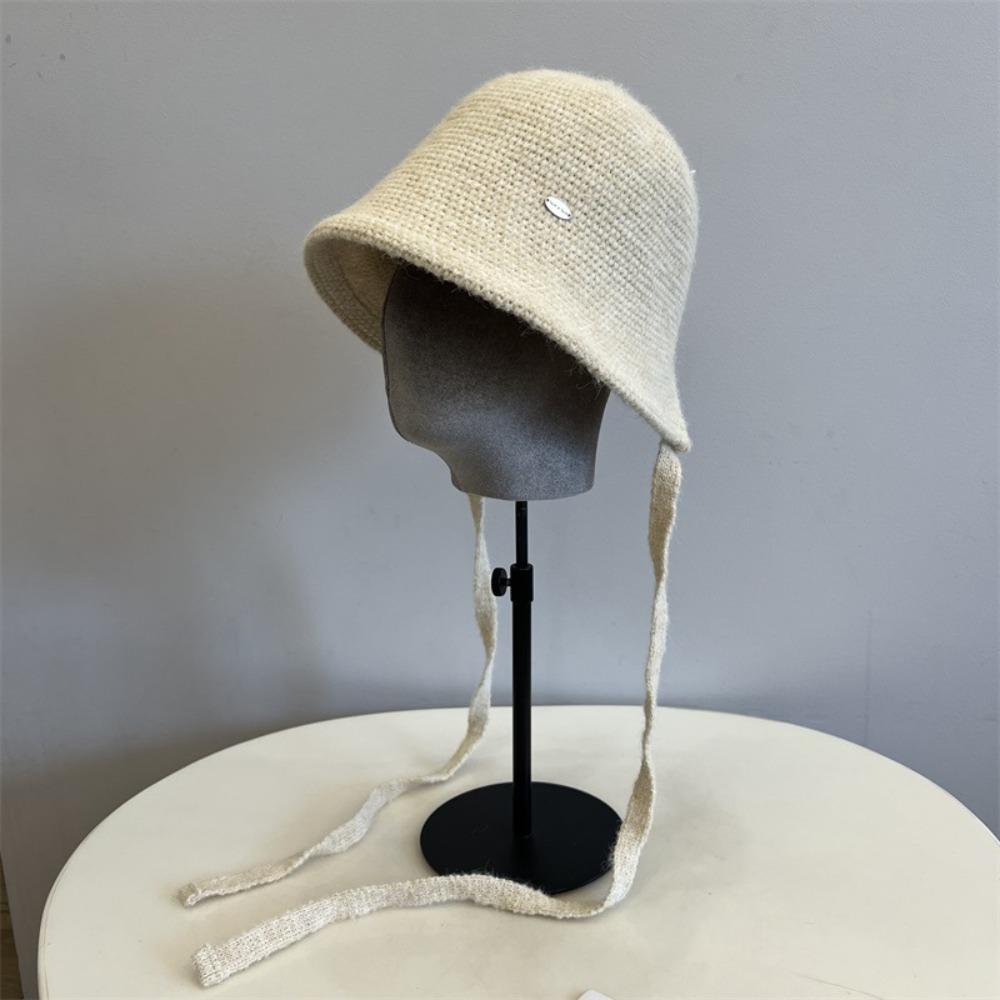 Wool Blend Fisherman Hat Knitted Woolen Basin Hat New Girl's Hat  Autumn Winter