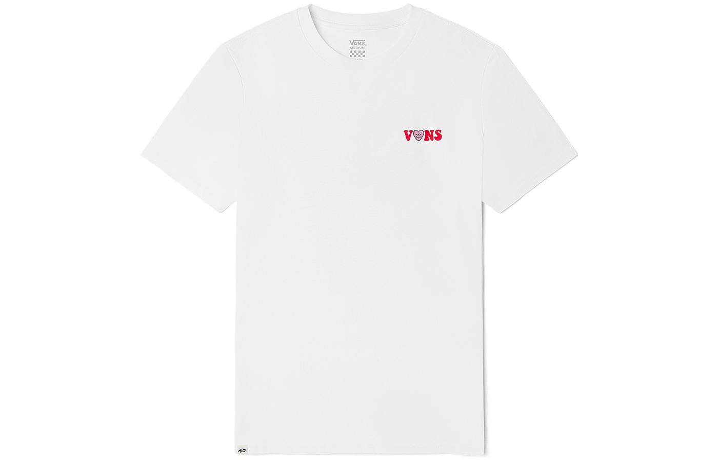 Vans T Shirts Women s White Crew Neck Moderate Straight Fit VN0A5H7AWHT M