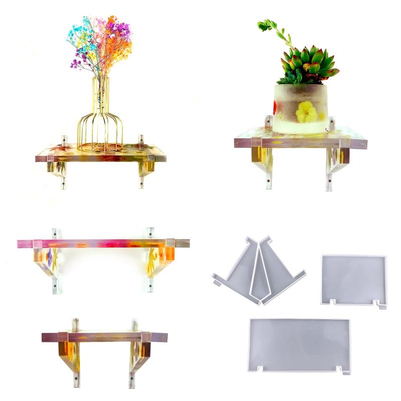 Rectangle Shelf Mold Silicone Display Stand Tray Epoxy Casting Mould Jewelry Holder Storage Rack DIY Craft Home Decor