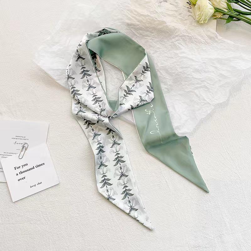 Korean Style Silk Scarf and Hairband Set - Versatile Women's Accessory for Summer