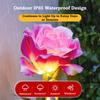 LED LED Solar Rose Lamp Rose Flower Waterproof Solar Lamp Rechargeable Warm Light Outdoor Solar Lights Outdoor Garden