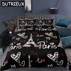 Paris Eiffel Tower 3D Duvet Cover Bedding Set Comforter Linen Pillowcases Home Decor Single Double Twin King Queen