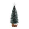 Mini Christmas Tree Small Artificial Snow Flocked Pencil Tree with LED Lights Tabletop Tree Ornaments with Wooden Base for Xmas Home Decor