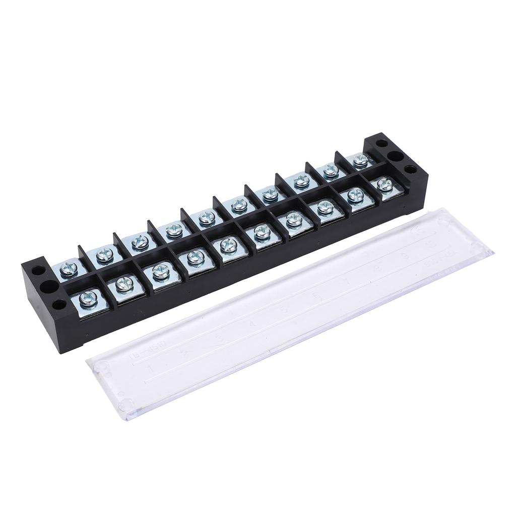 Dual Row Terminals Block Strip High Current 600V 45A Brass Contact Universal Screw Terminals Barrier Strip 10 Position