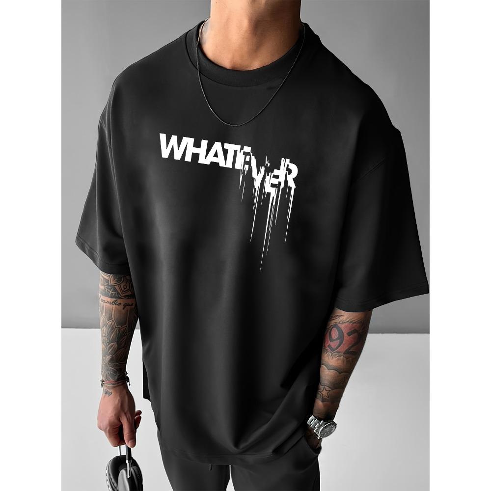 

European sizes Bold Graphic Print Men s Casual T-Shirt - Short Sleeve, Round Neck, Machine Washable - Ideal for Spring & Summer 4XL чорний