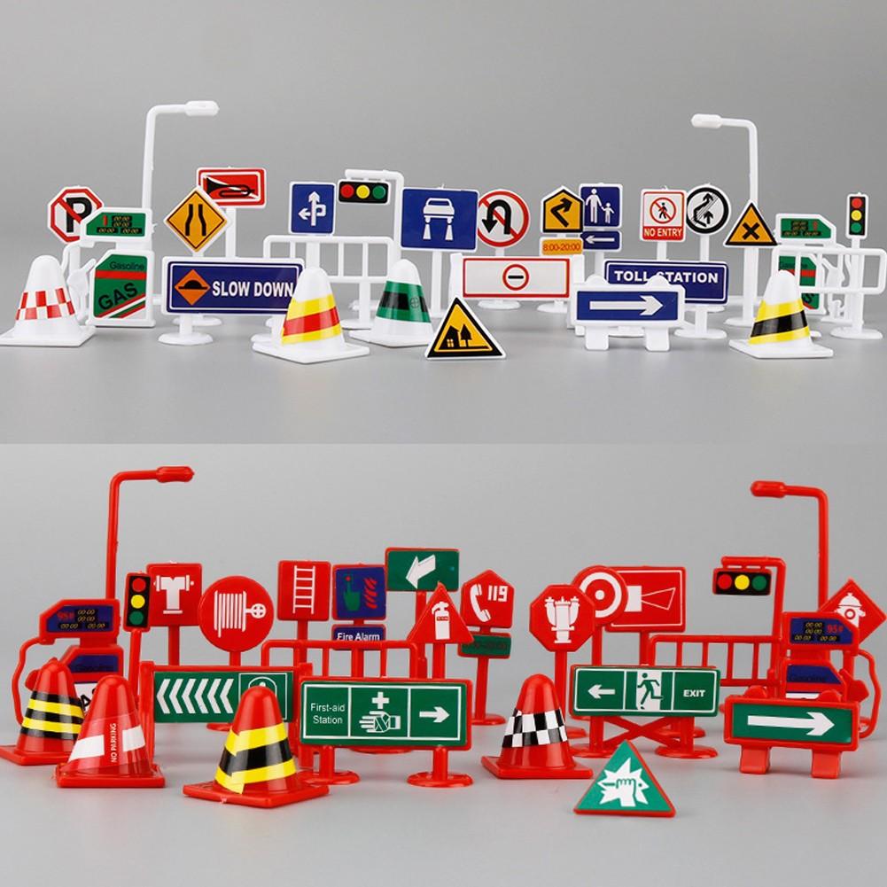 Road Sign Self-assembled Toys Traffic Sign 28pcs Set