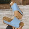 Large Size Platform Casual Slippers Women's Shoes New Wide Strip Simple and Fashionable Fish Mouth Wedge Slippers