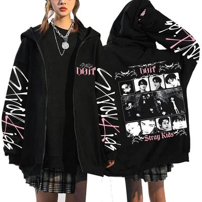 Stray Kids "DO IT" Harajuku Print Zipper Hoodie Sweatshirt