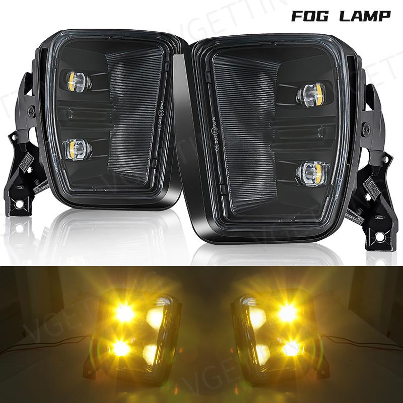 LED Fog Lamp Daytime Running Lights For Dodge Ram 1500 2013 2014 2015 2016 2017 2018 DRL Turn Signal White Yellow Car Accessoies