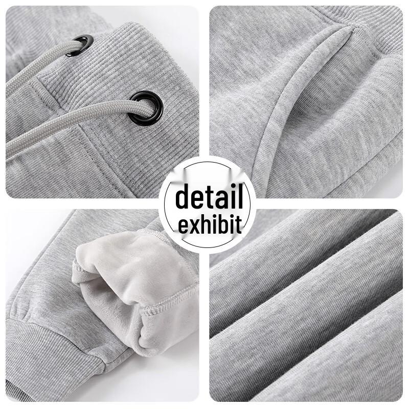 Unisex Fleece-Lined Cuffed Mid-Waist Casual Sweatpants