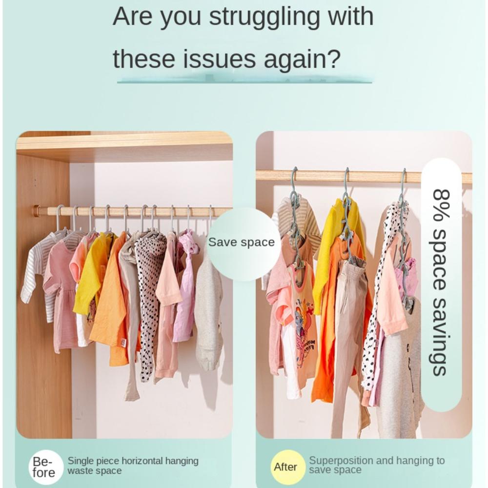 1PC/5PCS PP Children Clothes Hanger Household Stretchable Clothes Support Baby Anti Slip Clothes Support Extendable Drying Rack