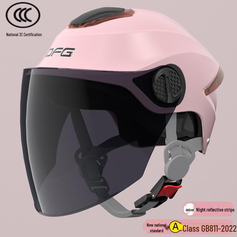 Certified Universal Half Helmet for Men & Women - Summer Sun Protection, All Seasons Motorcycle Use
