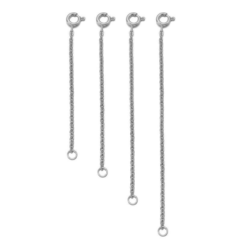 

4-8pcs Stainless Steel Extended Chains For Necklace Extension Chain For Jewelry Making Supplies Findings With Lobster Clasps