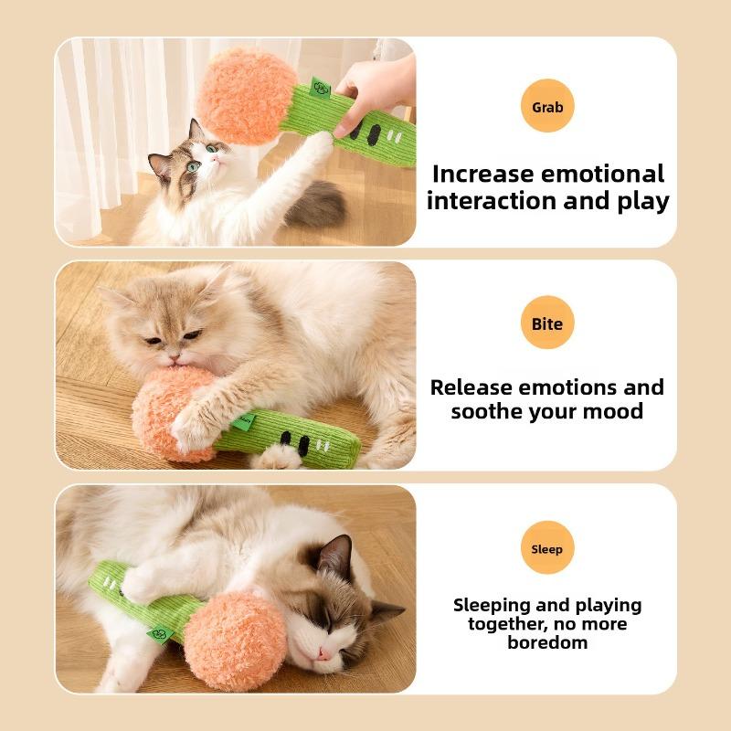 Cat Toy Funny Microphone Chewable Teething Toy Cat Mint Sound-producing Plush Toy