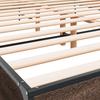 Brown Oak Effect Bed Frame 135 x 190 cm Wood Based Panel & Metal