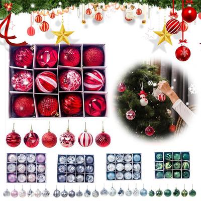 12-piece Christmas Tree Decorations 6cm Decorative Decorative Baubles Hanging Ornaments Hanging 2026 New Ornaments Christma H3D0