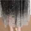 MAXZA Pleated Collar Gradient Lace Long Dress Zb05qp003