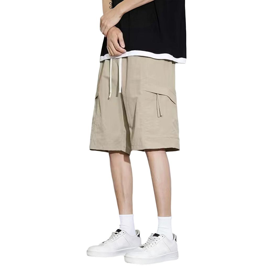 Men's Summer Multi-Pocket Cargo Shorts Men's Casual Fashion Color Loose Cargo Shorts