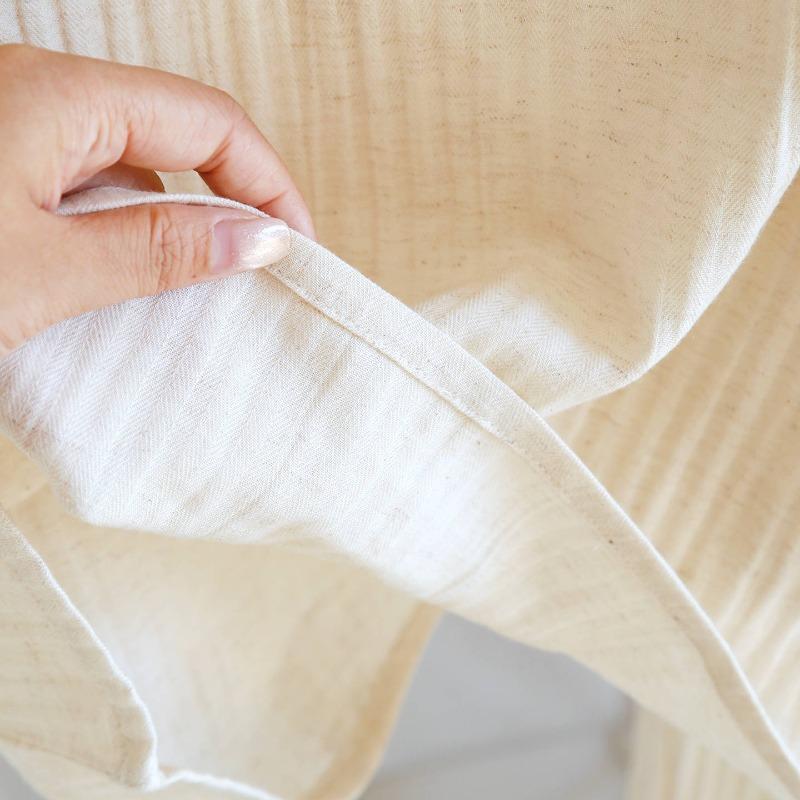2026 Neues Damen Frühjahr/Sommer Pyjama-Set 100% Baumwolle Hanf Spitzenkragen Reine Baumwolle Langarmhose Hauskleidung Nachtwäsche