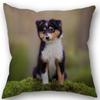 New Custom Dog Sheltie Pillowcase Cotton Linen Fabric Square Zipper Pillowcase 45X45cm Wedding Decorative Pillow Cover