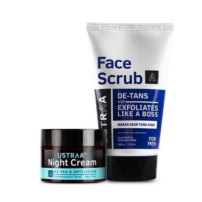 Nachtcreme – Bräunungs- und Anti-Aging-Creme für Männer – 50 g | Dermatologisch getestet | Mineralölfreies und Bräunungs-freies Gesichtspeeling für Männer, 100 g