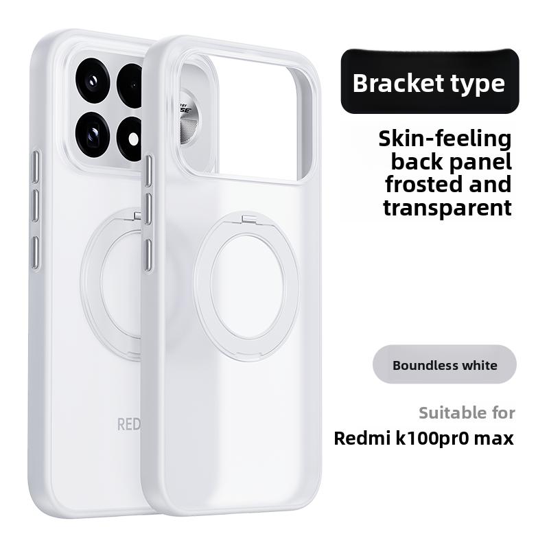 Supporto Girevole a 360° Custodia Magnetica Trasparente per Telefono per Auto per Poco F9 Ultra F9 Pro F8 Ultra F8 Pro Sensazione di Pelle per Caricatore Wireless MagSafe Copertura Protettiva